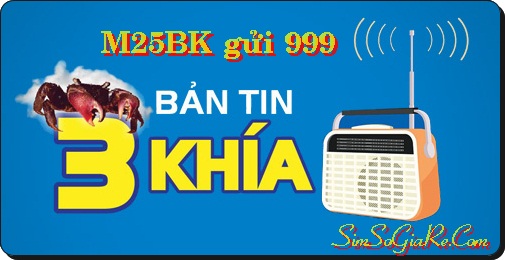 Để đăng ký 3G cho sim Ba Khía, soạn M25Bk gửi 999