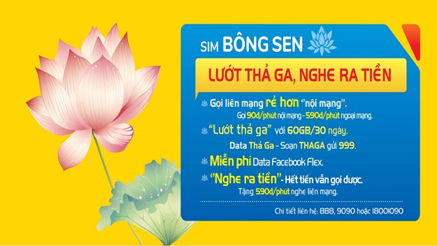 Sim Bông Sen với giá cước gọi cực sốc chỉ 90đ/phút được rất nhiều người săn đón sử dụng.