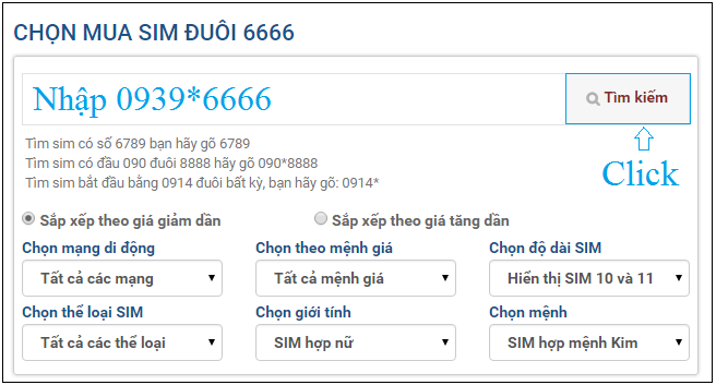 Cách tìm sim tứ quý 6666 