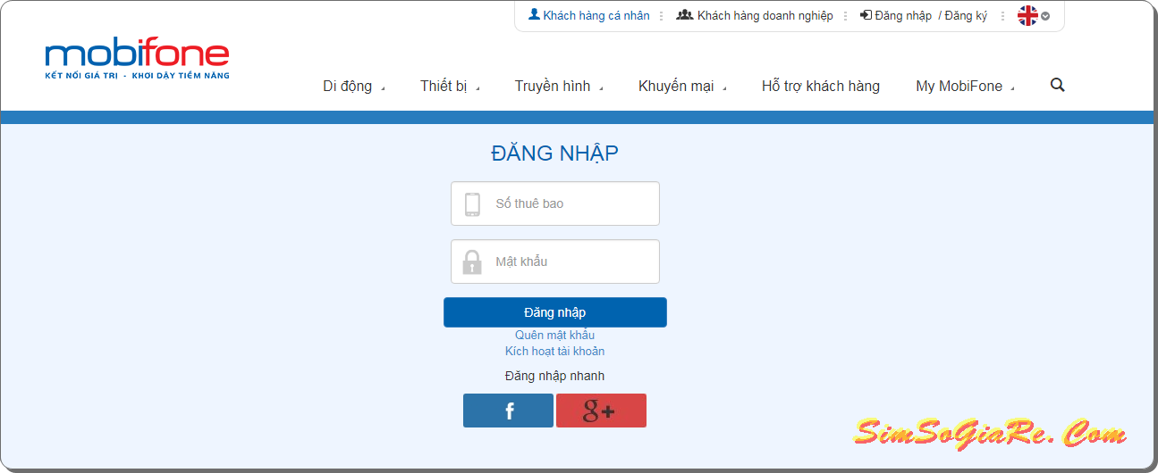 Kiểm tra thông tin thuê bao trả sau Mobifonei trên website nhà mạng